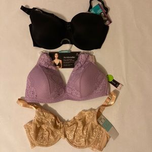 3 38D ambrielle, vanity fair, dorina bras NEW!